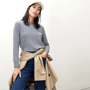 Everlane organic cotton crewneck sweater blue & white stripe